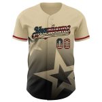 Personalized Vintage USA Flag Baseball Jersey - Black 3D Gradient Style with Twinkle Stars Personalized Cream Vintage USA