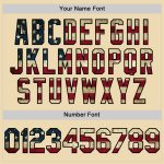 Personalized Vintage USA Flag Baseball Jersey Custom Name & Number Black 3D Gradient Twinkle Star Design Personalized Cream