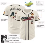 Custom Vintage USA Flag Black Baseball Jersey with Name and Number - Personalized Authentic Team Gear Personalized Cream