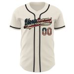 Personalized Vintage USA Flag Black Baseball Jersey - Custom Cream Design Personalized Cream Vintage USA Flag-Black Baseball