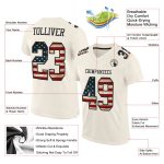 Personalized Vintage USA Flag Football Jersey with Custom Name and Number - Black Mesh Authentic Team Apparel Personalized