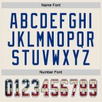 Personalized Vintage USA Flag Hockey Jersey in Cream and Royal Red Personalized Cream Vintage USA Flag Royal-Red Hockey Jersey