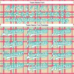 Custom Personalized Aqua Check Varsity Bomber Jacket with Name & Number - Cream White 3D Pattern Full-Snap Letterman Jacket