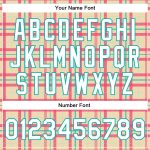 Custom Personalized Aqua Check Varsity Bomber Jacket with Name & Number - Cream White 3D Pattern Full-Snap Letterman Jacket