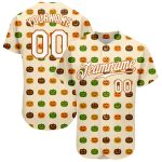 Personalized Halloween Pumpkins Baseball Jersey - Cream White, Texas Orange 3D Design Personalized Cream White-Texas Orange