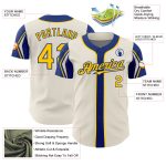 Personalized Cream Yellow Royal Baseball Jersey in 3 Colors - Arm Shapes Design Personalized Cream Yellow-Royal 3 Colors