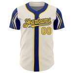 Personalized Cream Yellow Royal Baseball Jersey in 3 Colors - Arm Shapes Design Personalized Cream Yellow-Royal 3 Colors