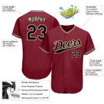 Personalized Authentic Baseball Jersey in Crimson and Black City Cream Personalized Crimson Black-City Cream Authentic Baseball