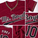 Personalized Authentic Baseball Jersey in Crimson and Black City Cream Personalized Crimson Black-City Cream Authentic Baseball