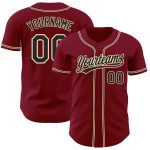 Personalized Crimson Black Cream Baseball Jersey for Men & Women - Style 102 Personalized Crimson Black-City Cream Baseball