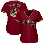 Personalized Crimson Black Cream Baseball Jersey for Men Women - Style 103 Personalized Crimson Black-City Cream Baseball