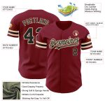 Personalized Customized Crimson Black City Cream Baseball Jersey for Men Women Adults 104 Personalized Crimson Black-City