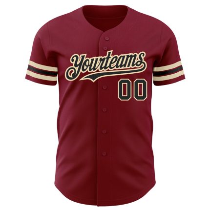 Personalized Customized Crimson Black City Cream Baseball Jersey for Men Women Adults 104 Personalized Crimson Black-City