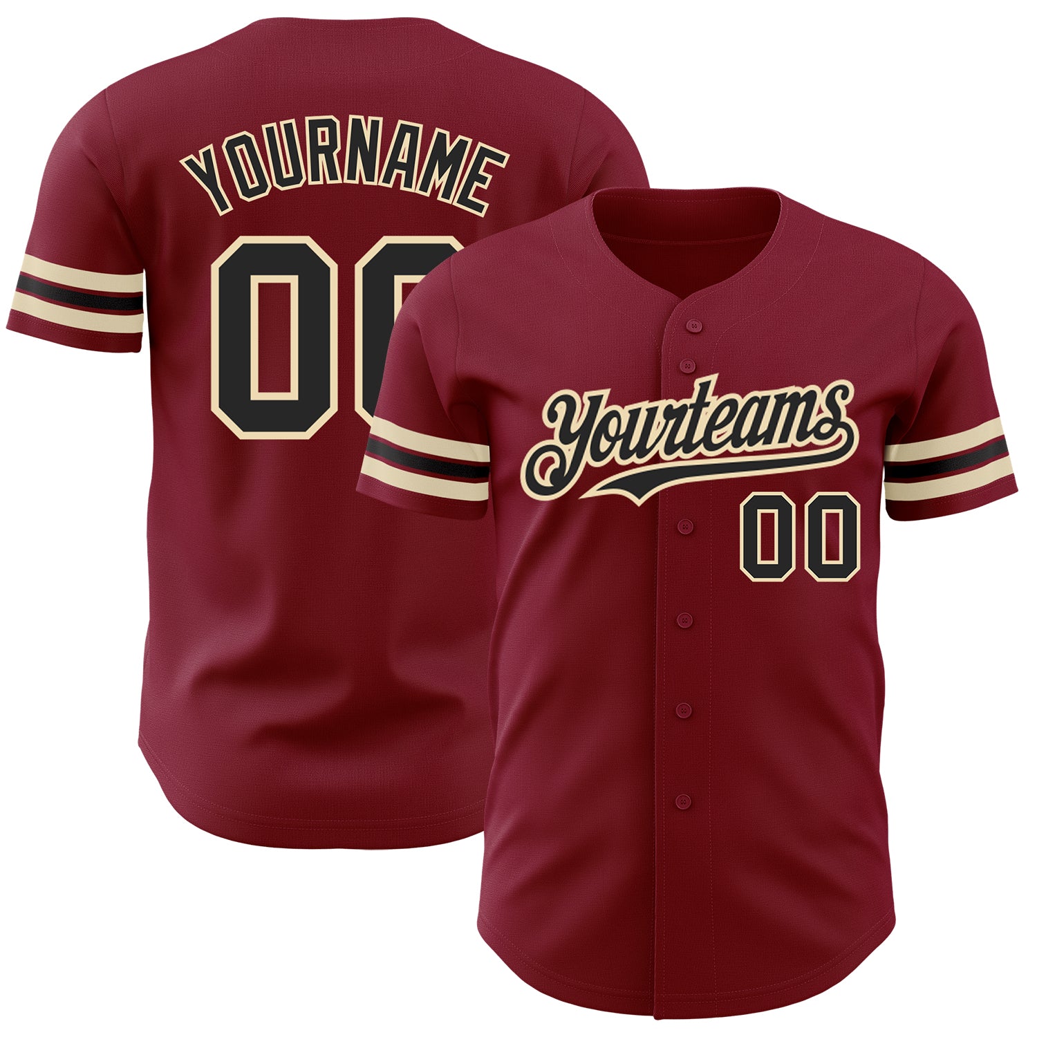 Personalized Customized Crimson Black City Cream Baseball Jersey for Men Women Adults 104 Personalized Crimson Black-City