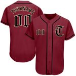 Personalized Crimson Black City Cream Baseball Jersey for Men and Women Personalized Crimson Black-City Cream Baseball Jersey