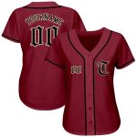 Personalized Crimson Black City Cream Baseball Jersey for Men and Women Personalized Crimson Black-City Cream Baseball Jersey