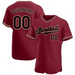Personalized Crimson Black City Cream Baseball Jersey - Custom Sports Apparel for Fans Personalized Crimson Black-City Cream