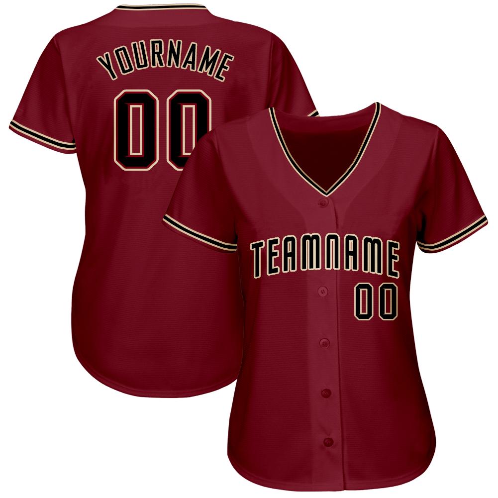 Personalized Crimson Black Baseball Jersey - City Cream Style Personalized Crimson Black-City Cream Baseball Jersey