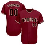 Custom Name and Number Baseball Jersey - Personalized Crimson Black-City Cream Team Jersey Personalized Crimson Black-City