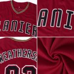 Custom Name and Number Baseball Jersey - Personalized Crimson Black-City Cream Team Jersey Personalized Crimson Black-City