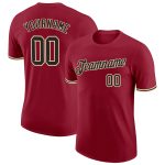 Personalized Performance T-Shirt in Crimson Black City Cream - Custom Design Personalized Crimson Black-City Cream Performance