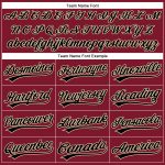 Custom Crimson Black-City Cream Performance Golf Polo Shirt with Personalized Name and Number Personalized Crimson Black-City