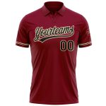 Personalized Crimson Black Performance Vapor Golf Polo Shirt - City Cream Personalized Crimson Black-City Cream Performance