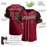 Personalized Crimson Black Baseball Jersey with Cream Raglan Sleeves Personalized Crimson Black-City Cream Raglan Sleeves