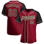 Personalized Crimson Black Baseball Jersey with Cream Raglan Sleeves Personalized Crimson Black-City Cream Raglan Sleeves