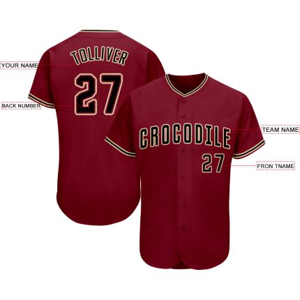 Custom Team Softball Jersey with Personalized Name & Number in Crimson Black-City Cream Personalized Crimson Black-City Cream
