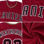 Custom Team Softball Jersey with Personalized Name & Number in Crimson Black-City Cream Personalized Crimson Black-City Cream