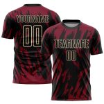 Personalized Crimson Black Soccer Jersey Cream Sublimation Uniform for Teams Personalized Crimson Black-City Cream Sublimation