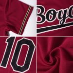 Personalized Baseball Jersey Shirt - Crimson Black City Cream Throwback Rib-Knit Personalized Crimson Black-City Cream Throwback