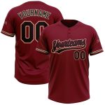 Personalized Softball Jersey Unisex Crimson Black City Cream Two-Button 2 Personalized Crimson Black-City Cream Two-Button