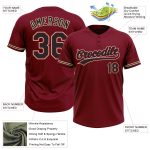 Personalized Softball Jersey Unisex Crimson Black City Cream Two-Button 2 Personalized Crimson Black-City Cream Two-Button