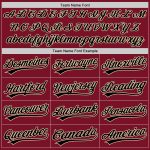 Custom Name Number Unisex Softball Jersey Crimson Black-City Cream Two-Button Personalized Team Gear Personalized Crimson