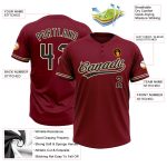 Custom Name Number Unisex Softball Jersey Crimson Black-City Cream Two-Button Personalized Team Gear Personalized Crimson