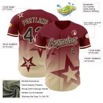 Personalized 3D Gradient Twinkle Star Baseball Jersey in Crimson Black-Cream Personalized Crimson Black-Cream 3D Gradient