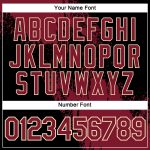 Custom Team Performance T-Shirt with Personalized Name & Number - Crimson Black-Cream 3D Abstract Brush Stroke Design Personalized