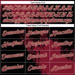 Custom Team Performance T-Shirt with Personalized Name & Number - Crimson Black-Cream 3D Abstract Brush Stroke Design Personalized