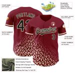 Custom Name Number Baseball Jersey Leopard Print Fade 3D Pattern Crimson Black-Cream Fashion Authentic Team Personalized