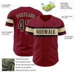 Custom Name & Number Personalized Black-Cream Baseball Jersey - Authentic Crimson Team Apparel Personalized Crimson Black-Cream