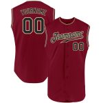 Custom Name Number Personalized Baseball Jersey Crimson Black Cream Sleeveless Authentic Team Gear Personalized Crimson Black-Cream