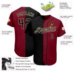 Custom Name Number Baseball Jersey - Personalized Crimson Black-Cream Authentic Split Fashion Team Jersey Personalized Crimson