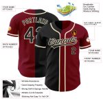 Personalized Crimson Black Cream Baseball Jersey - Authentic Split Fashion Design Personalized Crimson Black-Cream Authentic