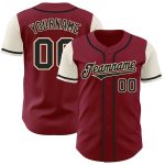 Custom Name and Number Two Tone Baseball Jersey - Personalized Crimson Black-Cream Authentic Team Apparel Personalized Crimson