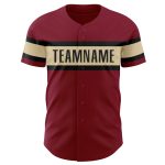 Custom Crimson Black-Cream Baseball Jersey - Personalized Sports Apparel Personalized Crimson Black-Cream Baseball Jersey