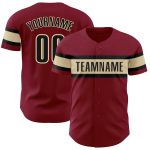 Custom Crimson Black-Cream Baseball Jersey - Personalized Sports Apparel Personalized Crimson Black-Cream Baseball Jersey