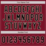 Custom Name Number Varsity Letterman Jacket Personalized Crimson Black-Cream Bomber Full-Snap Personalized Crimson Black-Cream