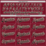 Custom Name and Number Varsity Letterman Two Tone Bomber Jacket - Personalized Crimson Black-Cream Full-Snap Design Personalized